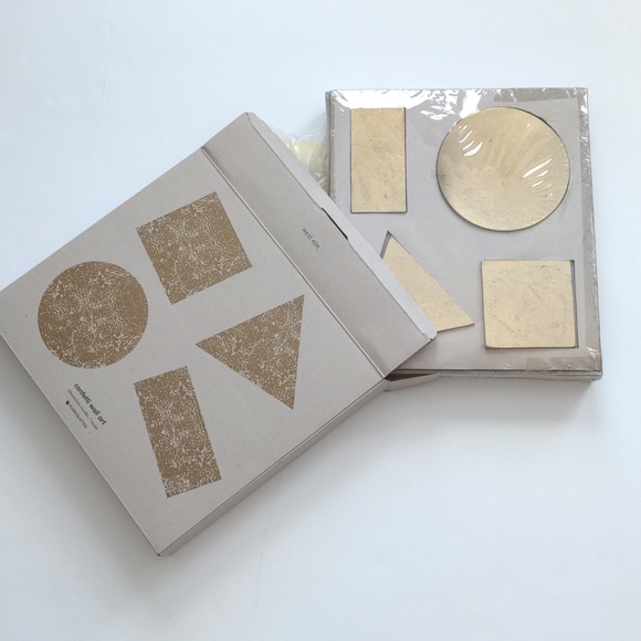 West Elm Accents West Elm Confetti Gold Metal Wall Art Set Of 4